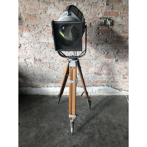 Image 1 of Vintage houten theaterlamp van Veb Narva, Duitsland