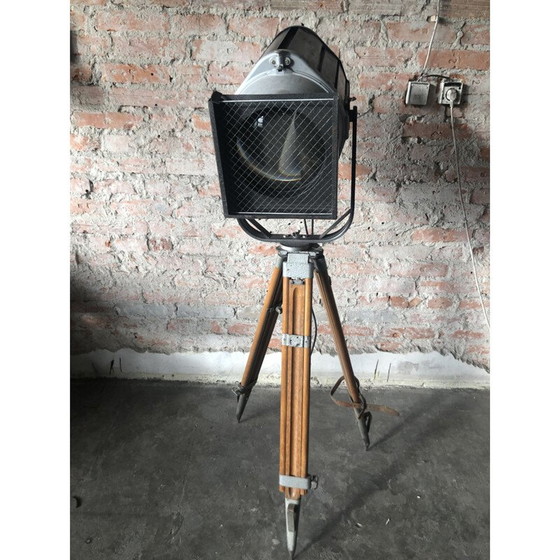 Image 1 of Vintage houten theaterlamp van Veb Narva, Duitsland