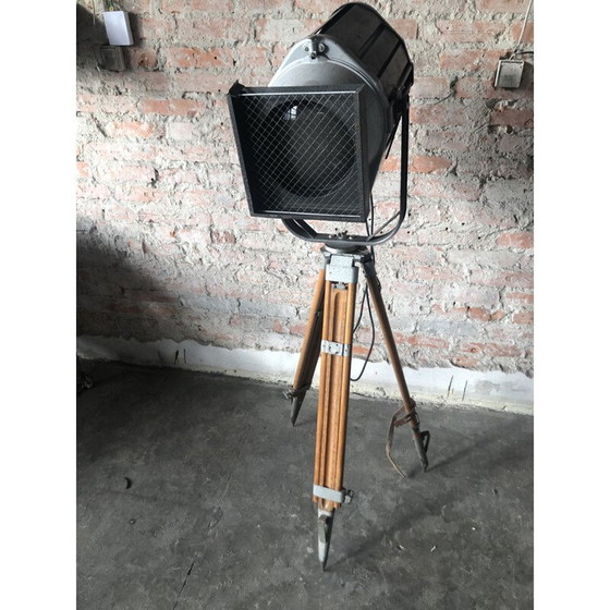 Image 1 of Vintage houten theaterlamp van Veb Narva, Duitsland