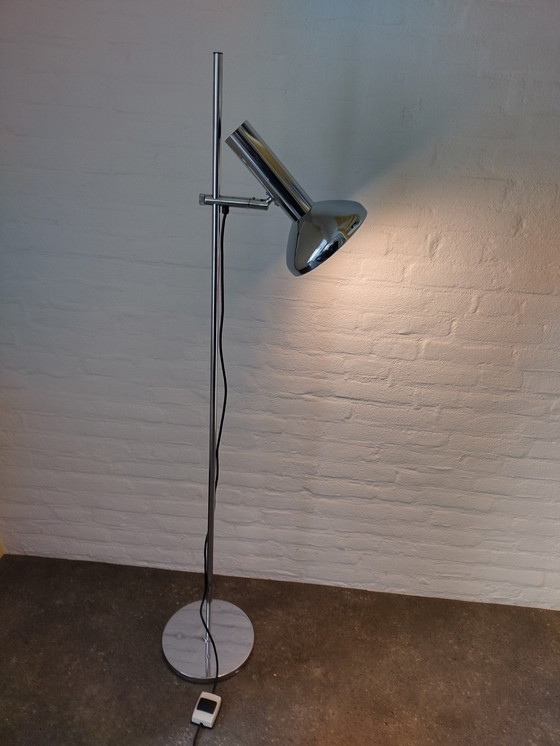 Image 1 of Leeslamp / Vloerlamp Chroom - Vintage 