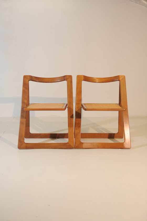 Image 1 of 4x Aldo Jacober & D'Aniello "Trieste" klapstoelen voor Bazzani, 1966, Italië