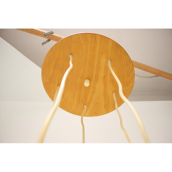 Image 1 of Vintage hanglamp van hout en kunststof, Tsjechoslowakije 1970