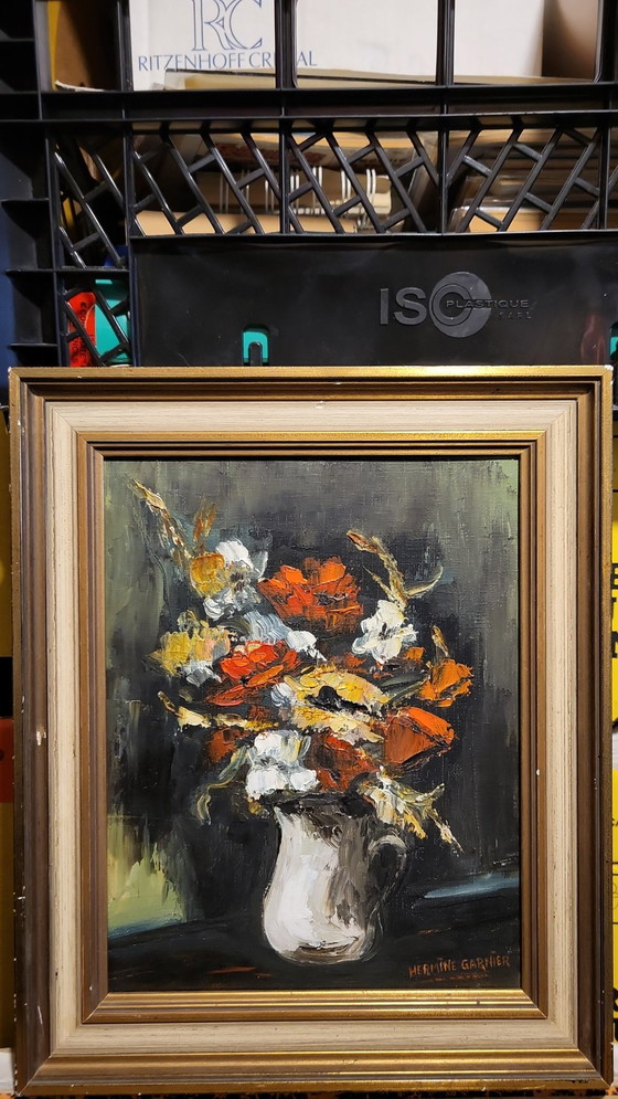 Image 1 of Vaas met bloemen in de smaak naar Vlaminck