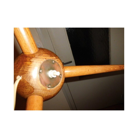 Image 1 of Vintage Bridge vloerlamp in beukenhout van Severin Hansen voor Haslev Furniture