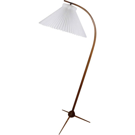 Image 1 of Vintage Bridge vloerlamp in beukenhout van Severin Hansen voor Haslev Furniture