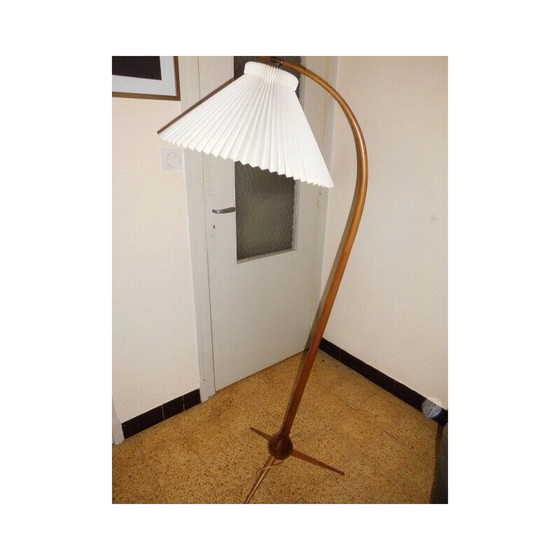 Image 1 of Vintage Bridge vloerlamp in beukenhout van Severin Hansen voor Haslev Furniture