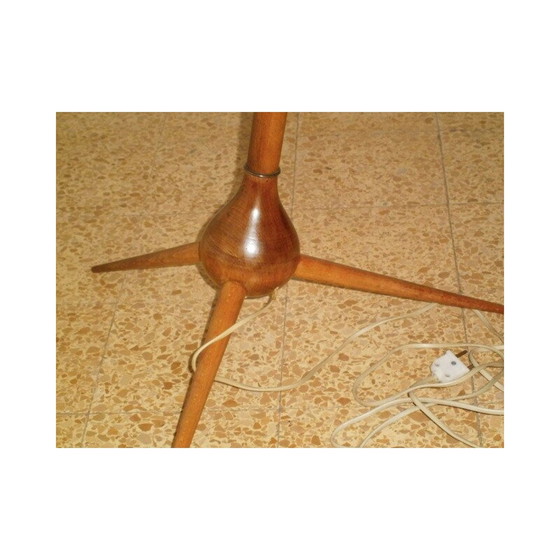 Image 1 of Vintage Bridge vloerlamp in beukenhout van Severin Hansen voor Haslev Furniture