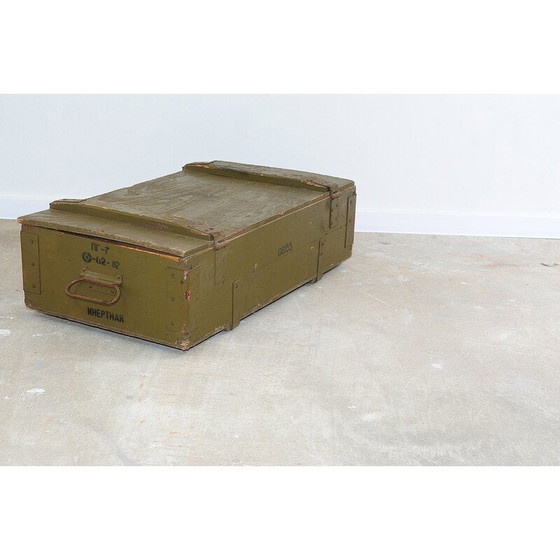 Image 1 of Vintage houten militaire kist, Sovjet-Unie 1980