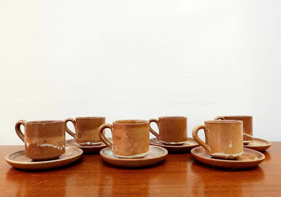 Image 1 of 6X Vintage aardewerk koffiekopjes Circa 1960