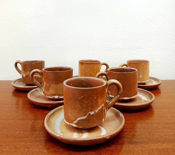 Image 1 of 6X Vintage aardewerk koffiekopjes Circa 1960