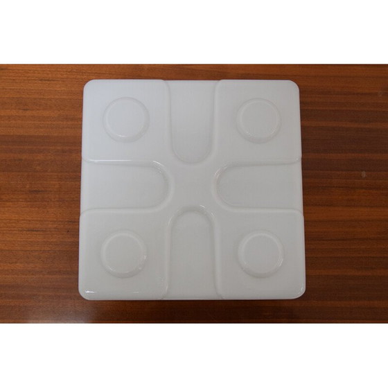 Image 1 of Vintage glazen en metalen plafondlamp, Tsjechoslowakije 1970