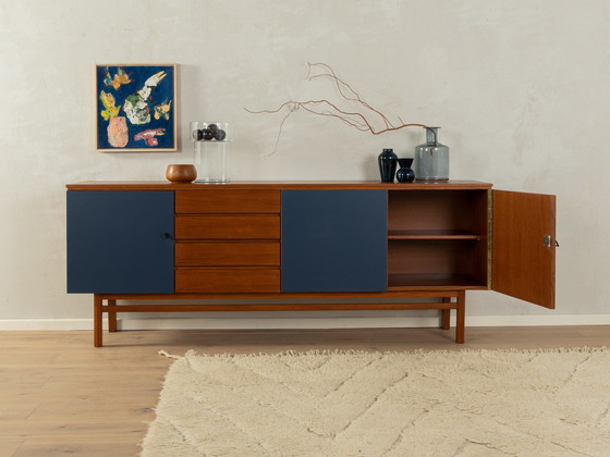 Image 1 of vintage dressoir met donkerblauw formica