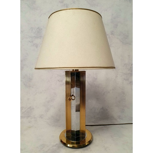 Vintage verzilverde bureaulamp van Romeo Rega, Italië 1970