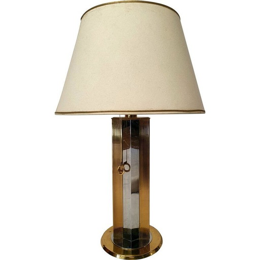 Vintage verzilverde bureaulamp van Romeo Rega, Italië 1970