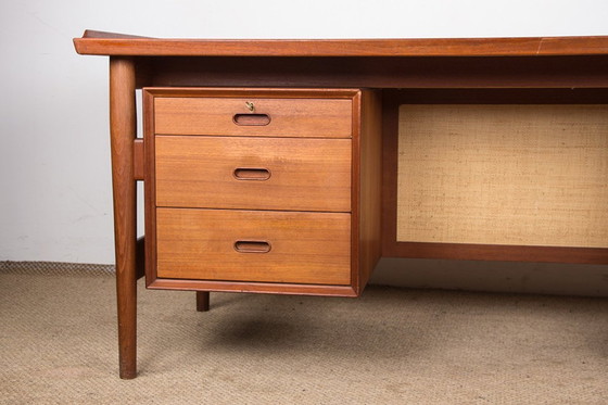 Image 1 of Deense Executive Teak Bureau Model 206 Door Arne Vodder Voor Sibast 1960.