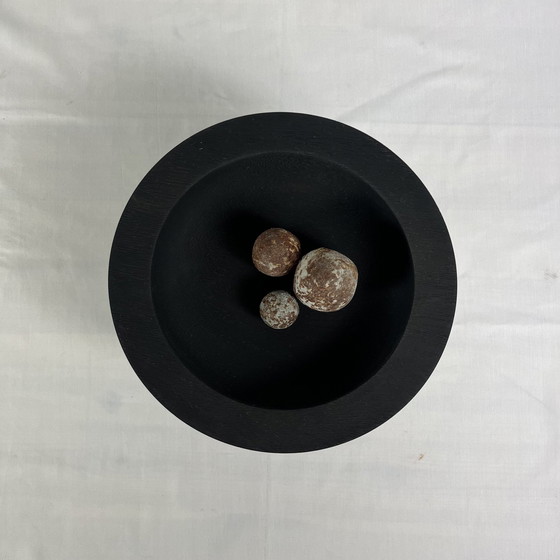 Image 1 of Vintage Kersenhout Schaal op Voet