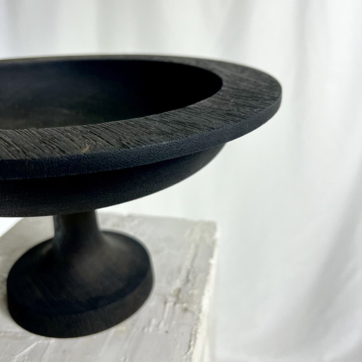 Vintage Kersenhout Schaal op Voet