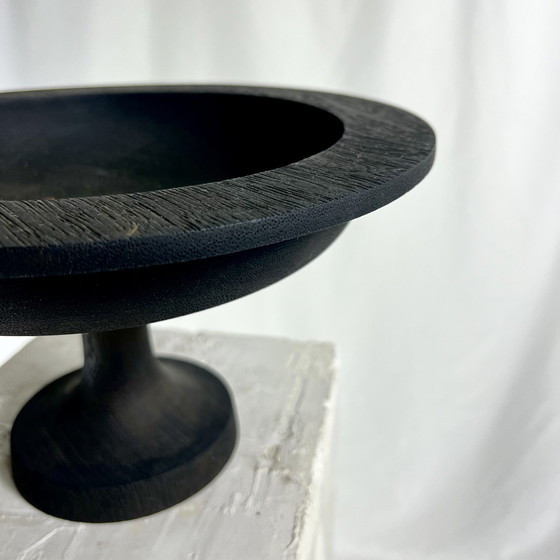 Image 1 of Vintage Kersenhout Schaal op Voet