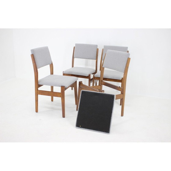 Image 1 of Set van 4 vintage beukenhouten stoelen met bekleding, Tsjecho-Slowakije 1960