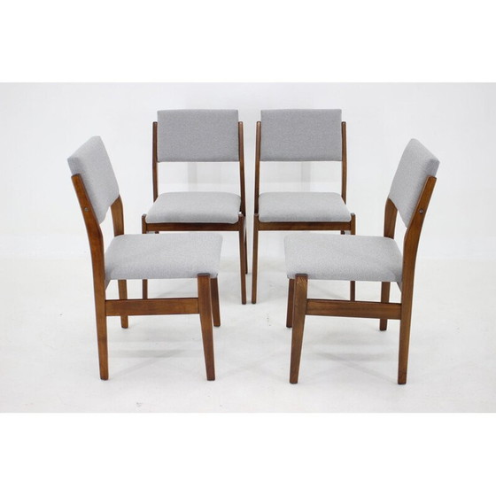 Image 1 of Set van 4 vintage beukenhouten stoelen met bekleding, Tsjecho-Slowakije 1960
