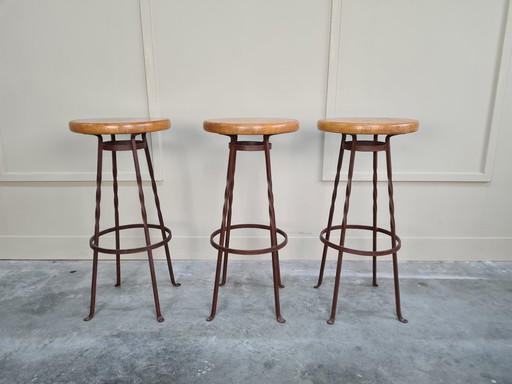 3 X Brutalist 60S Barstools