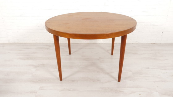 Image 1 of Vintage Eettafel | Rond | Teak | Uitschuifbaar | 115 Cm