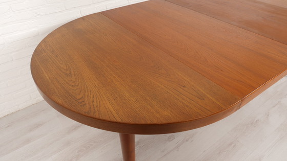 Image 1 of Vintage Eettafel | Rond | Teak | Uitschuifbaar | 115 Cm