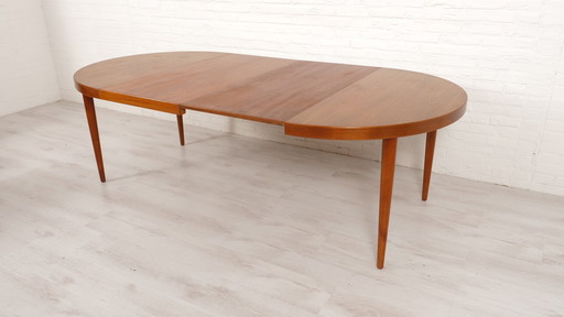 Vintage Eettafel | Rond | Teak | Uitschuifbaar | 115 Cm