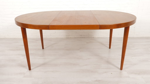 Vintage Eettafel | Rond | Teak | Uitschuifbaar | 115 Cm