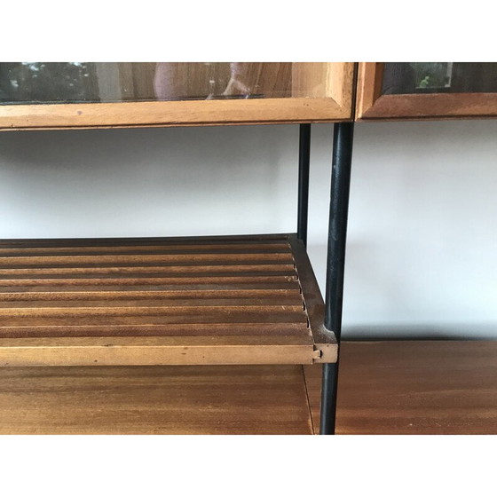 Image 1 of Vintage zwart gelakt metalen opbergmeubel van Peter Hayward voor Vanson, UK 1950