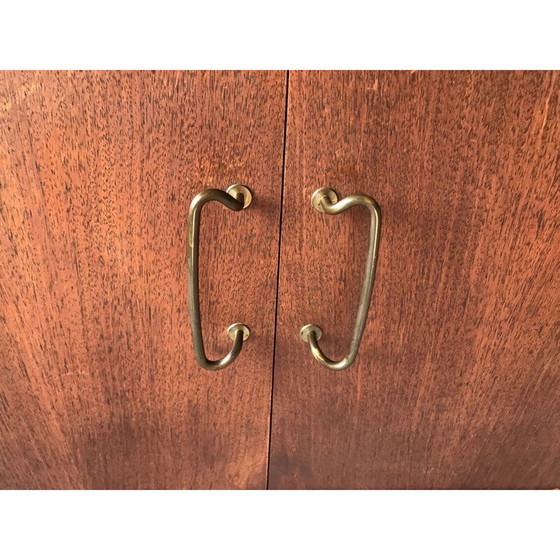 Image 1 of Vintage zwart gelakt metalen opbergmeubel van Peter Hayward voor Vanson, UK 1950