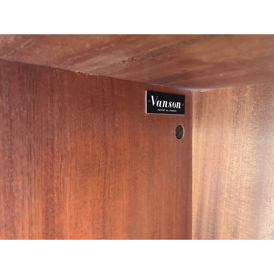 Image 1 of Vintage zwart gelakt metalen opbergmeubel van Peter Hayward voor Vanson, UK 1950