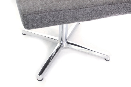 Image 1 of Wilkhahn Loungestoel met Kruk, Premium Wol, Aluminium en Chroom, Orig. prijs 2800,- Euro