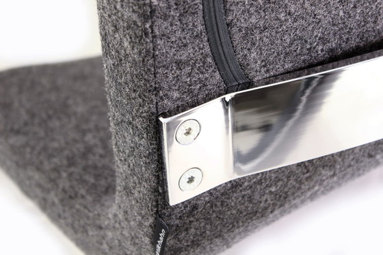 Image 1 of Wilkhahn Loungestoel met Kruk, Premium Wol, Aluminium en Chroom, Orig. prijs 2800,- Euro