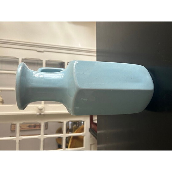 Image 1 of Vintage blauw geglazuurde keramieken vaas voor Scheurich West, West-Duitsland 1970