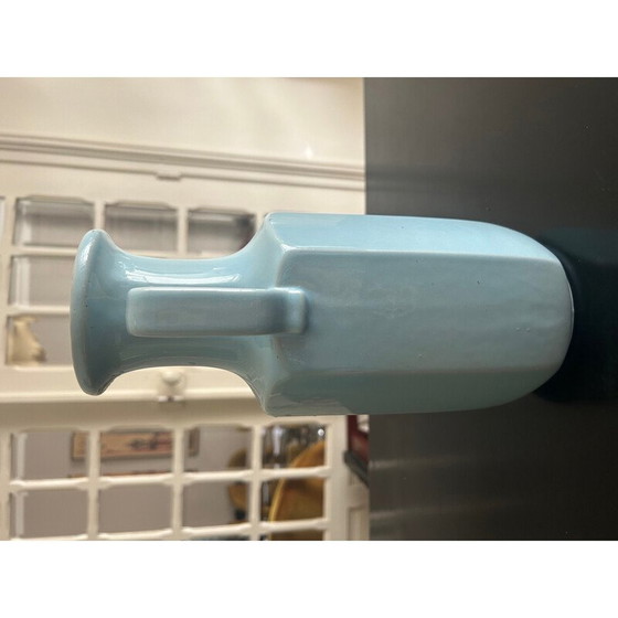 Image 1 of Vintage blauw geglazuurde keramieken vaas voor Scheurich West, West-Duitsland 1970