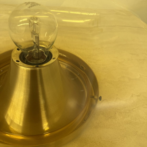 Image 1 of Mid Century Dijkstra glazen plafondlamp Space Age, 1970'S