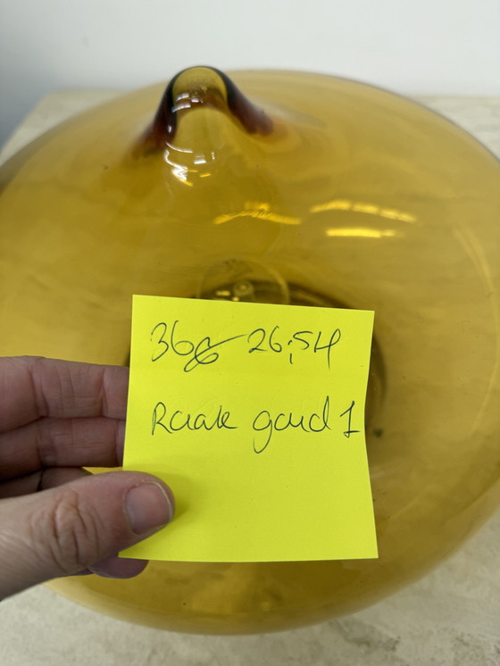 Image 1 of Mid Century Dijkstra glazen plafondlamp Space Age, 1970'S