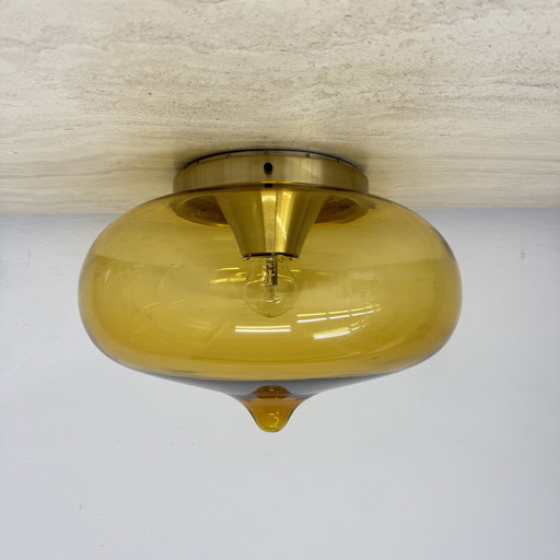 Mid Century Dijkstra glazen plafondlamp Space Age, 1970'S