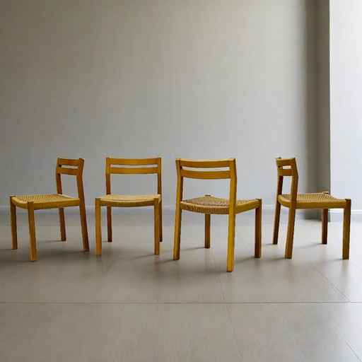 4X Jl Moller Eetkamerstoelen Papercord