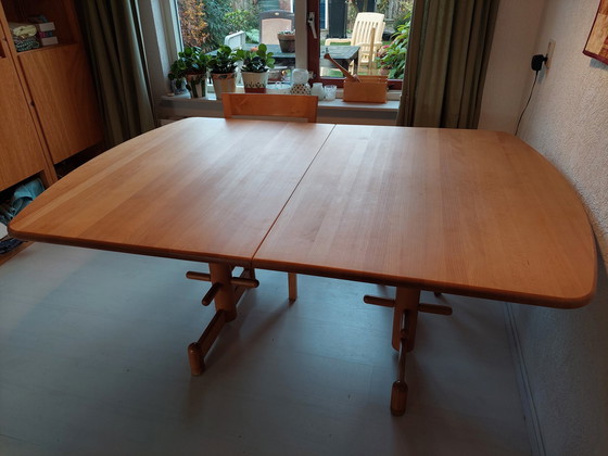 Image 1 of Vintage Stokke uitschuifbare eettafel + extra inlegblad, Peter Opsvik