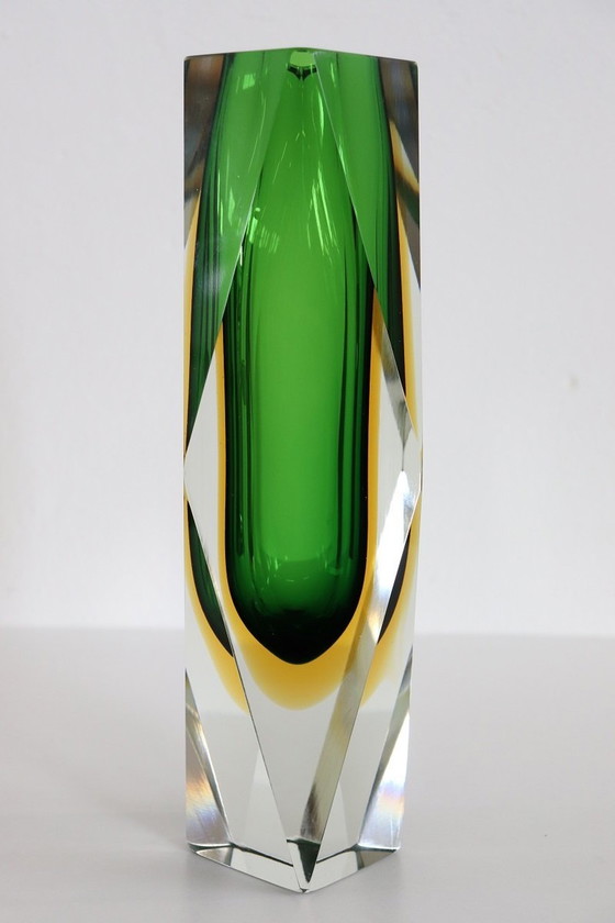 Image 1 of Grote Murano glazen vaas met origineel etiket, 1960S