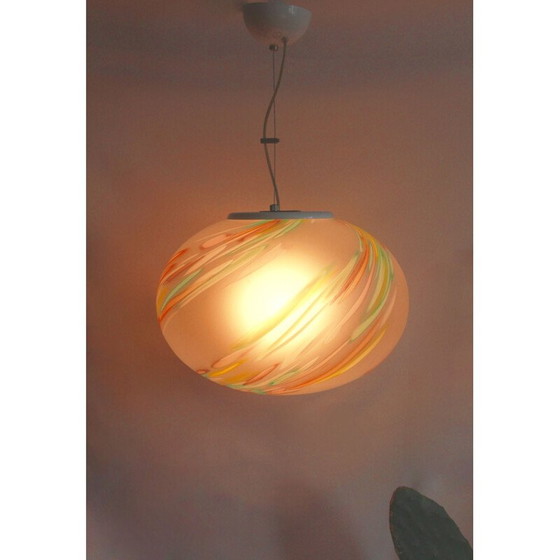 Image 1 of Vintage Primavera pastel Murano glazen hanglamp, Italië 1970