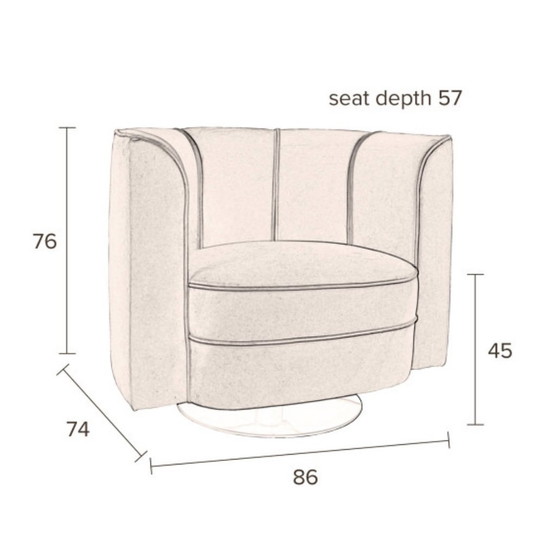 Image 1 of Dutchbone Bloem Fauteuil Fluweel Groen/Groen