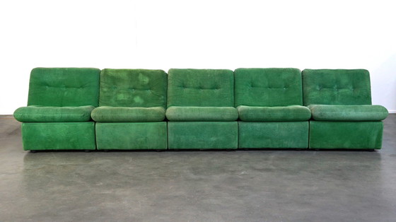 Image 1 of Groene vintage jaren ’70 design elementenbank met 5 elementen