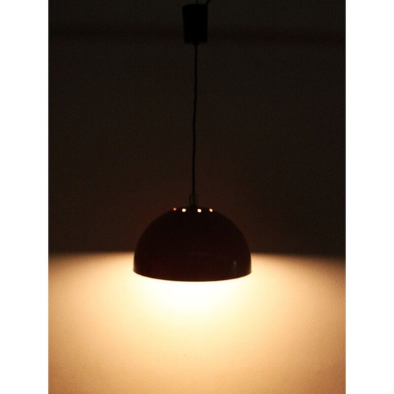 Image 1 of Vintage oranje gelakt metalen hanglamp, 1970
