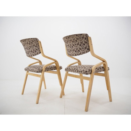 Image 1 of Paar vintage gebogen houten stoelen van Ludvík Volák en Holešov, Tsjecho-Slowakije 1970