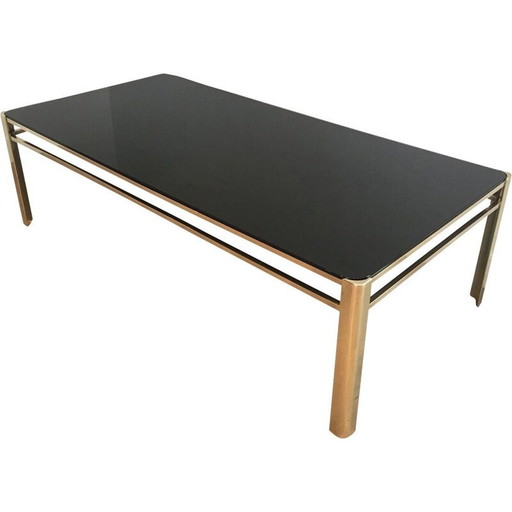 Vintage bronzen en messing salontafel, Frankrijk 1970
