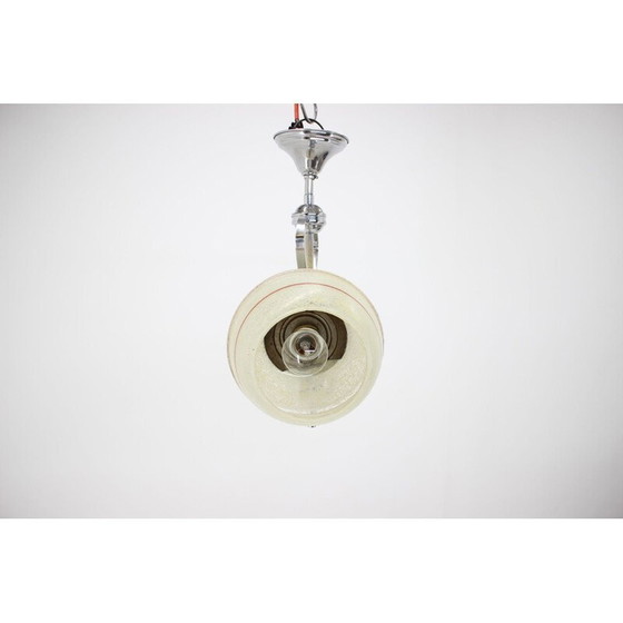 Image 1 of Vintage art deco kroonluchter van chroomglas, Tsjecho-Slowakije 1930