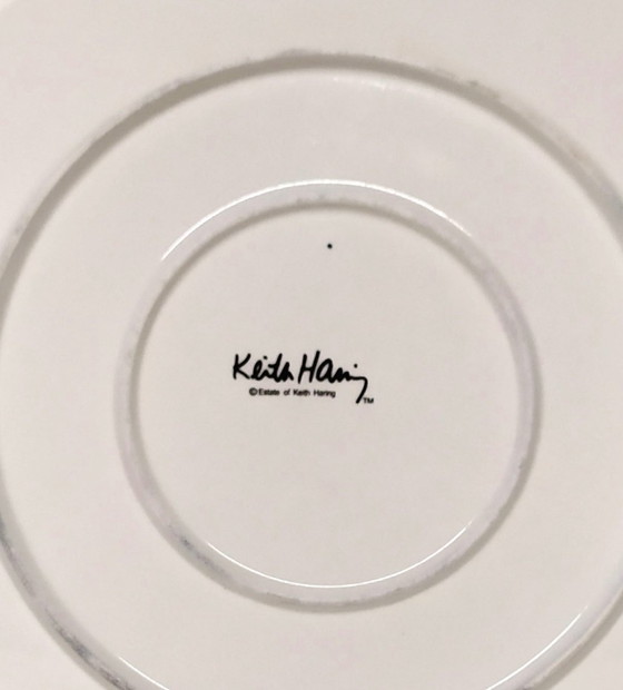 Image 1 of Paar vintage borden van Keith Haring, jaren 1990